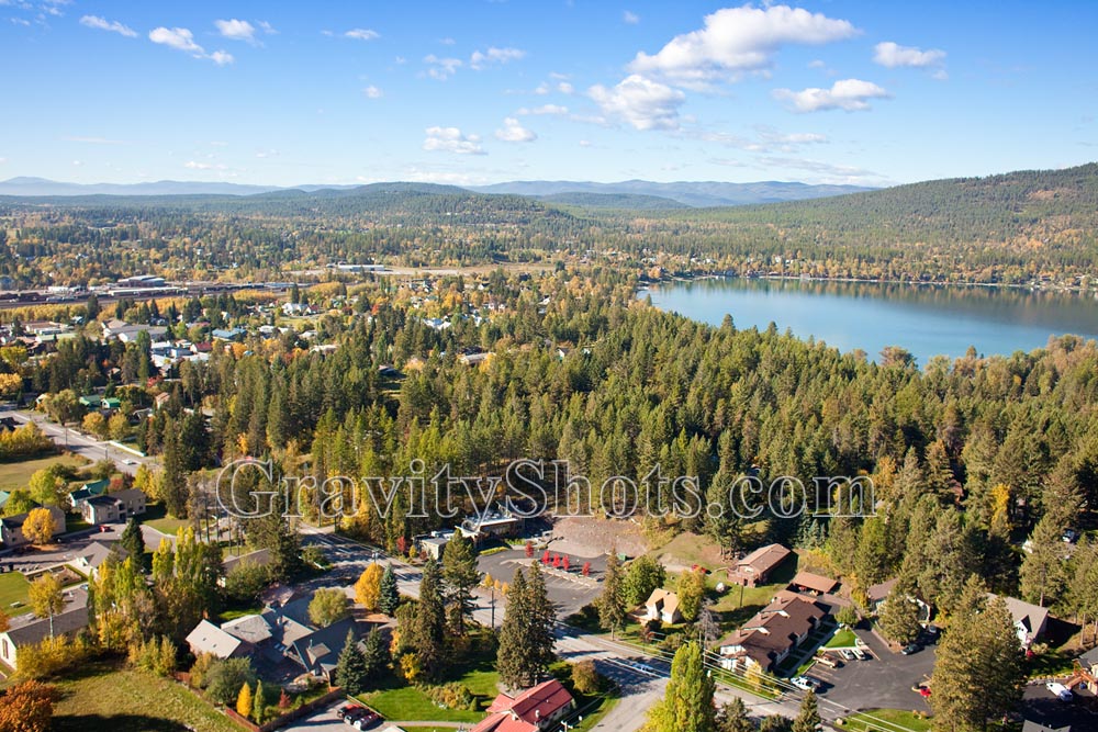 City Beach Whitefish Lake Whitefish Lake, MT Fall Aerial