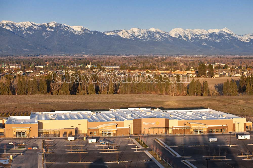 Walmart Construction Kalispell, MT Spring Aerial