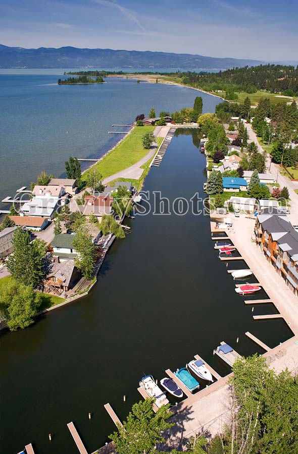 Bigfork Marina Flathead Lake Summer Aerial