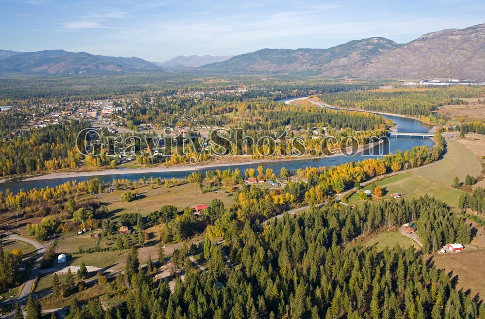 Columbia Falls Fall Aerial